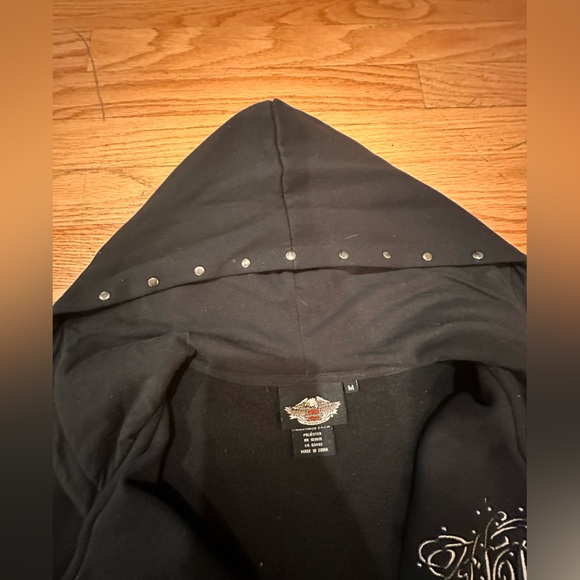Harley Davidson Fleece Hooded Zip Up Jacket - Picture 5 of 9